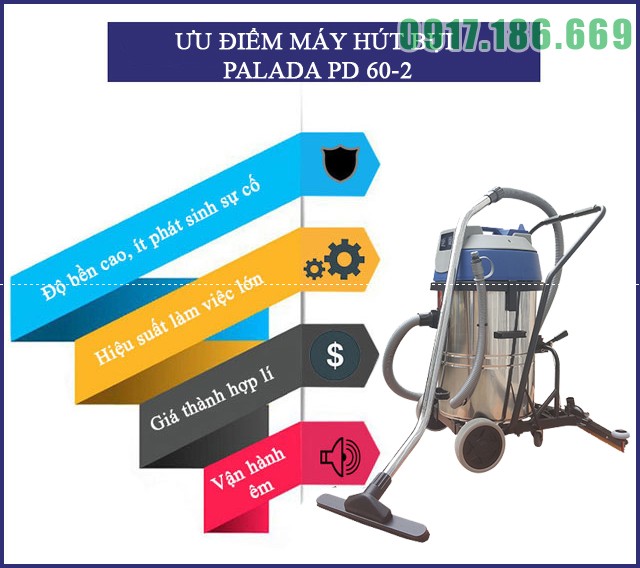 máy hút bụi công nghiệp 2 motor PD 60-2-02
